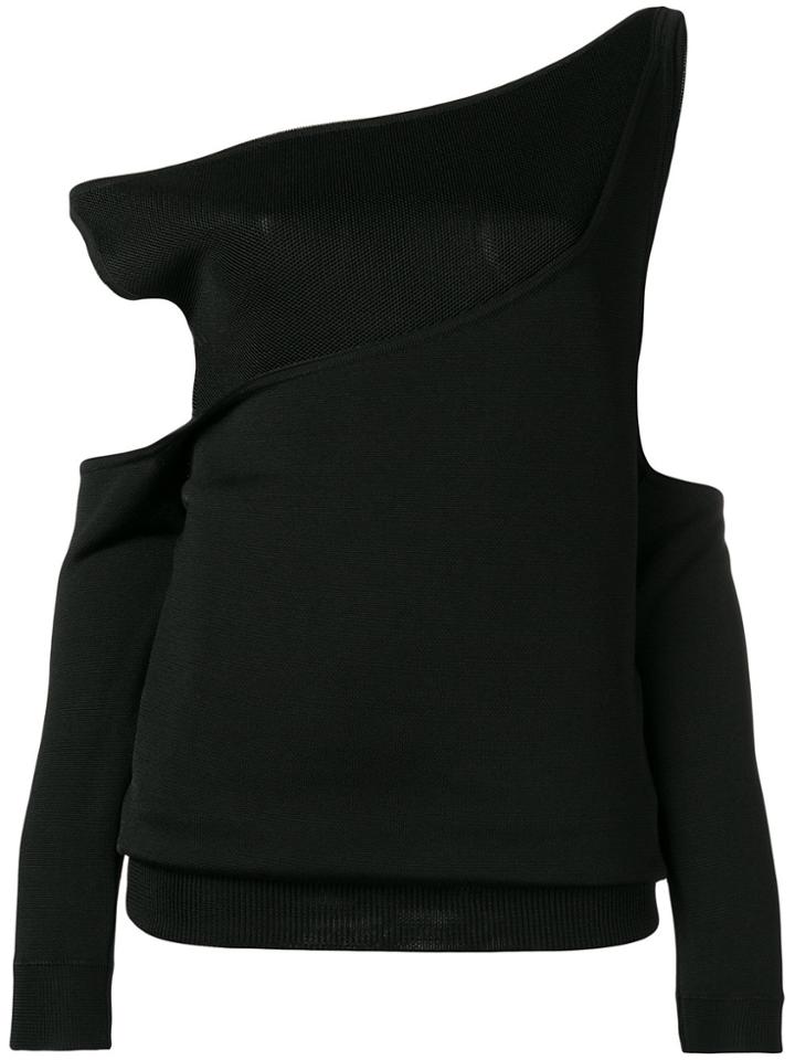 Balmain Off The Shoulder Cut Out Top - Black