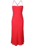 Michelle Mason Bustier Midi Dress - Red