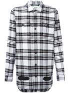 Off-white Diagonal Stripes Plaid Shirt, Men's, Size: Large, Black, Cotton