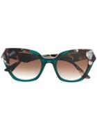Face À Face Cat Eye Sunglasses - Green