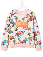 Kenzo Kids Teen Tropical Print Sweatshirt - Pink