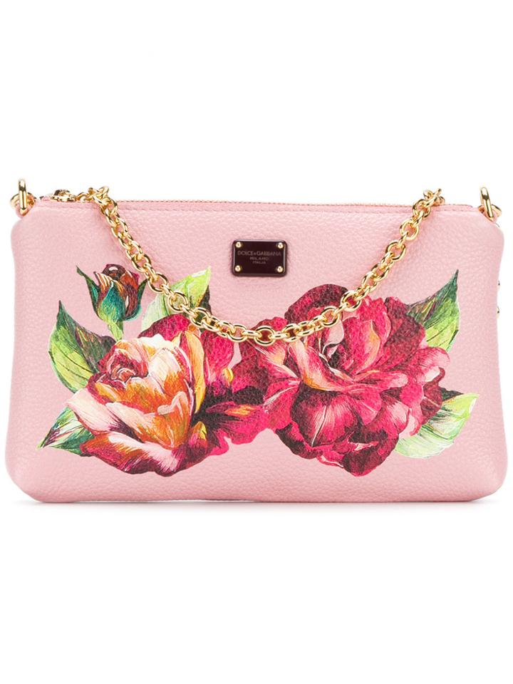 Dolce & Gabbana Floral Print Clutch - Pink & Purple