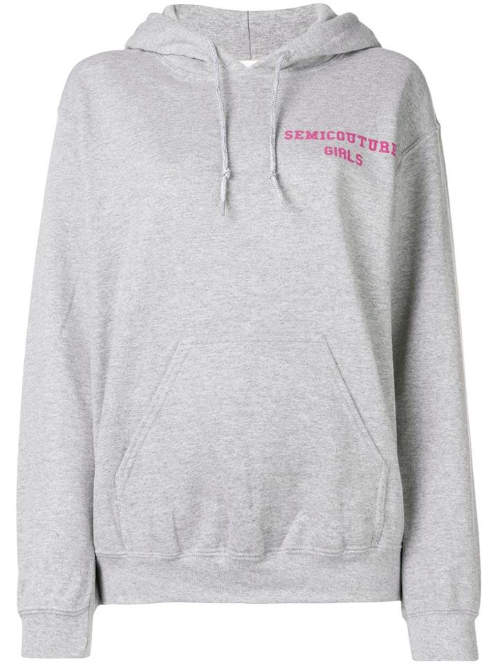 Semicouture Name Print Hoodie - Grey