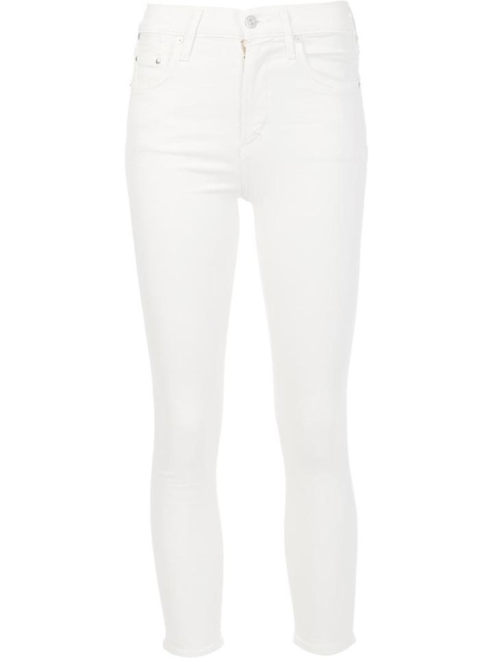 Citizens Of Humanity Skinny Cropped Jeans, Women's, Size: 32, White, Cotton/spandex/elastane