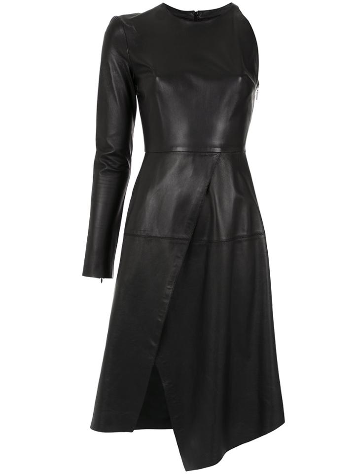 Nk Leather One Shoulder Dress - Black