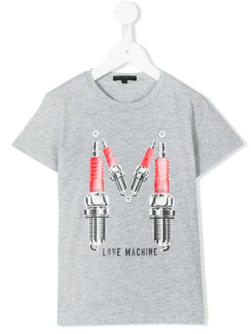 Frankie Morello Kids - Love Machine Print T-shirt - Kids - Cotton - 7 Yrs, Grey
