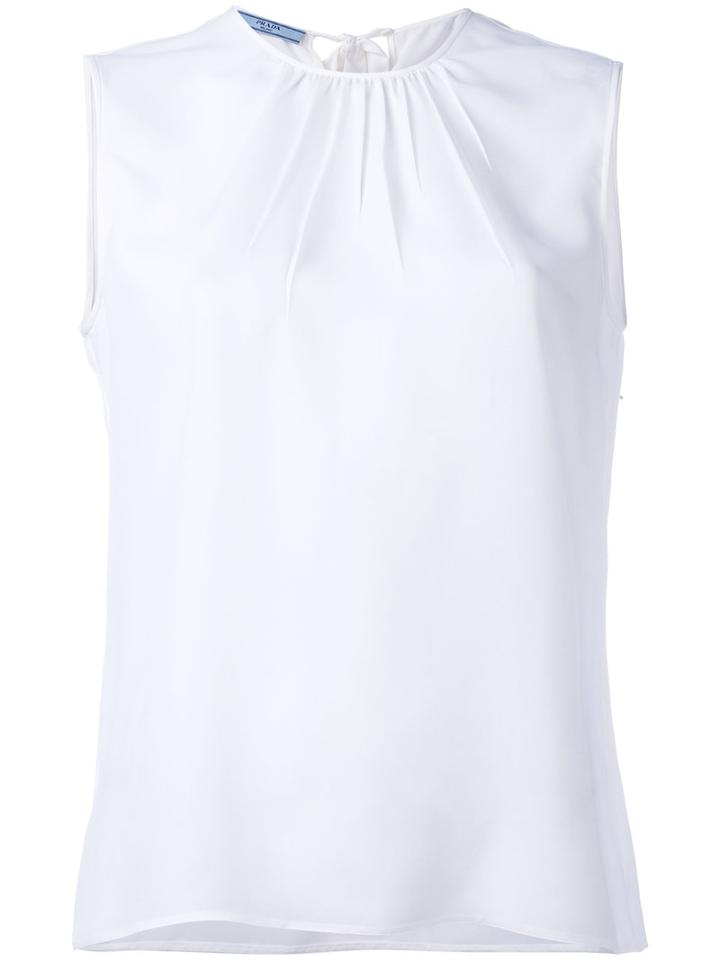 Prada Sleeveless Top, Women's, Size: 38, White, Polyester