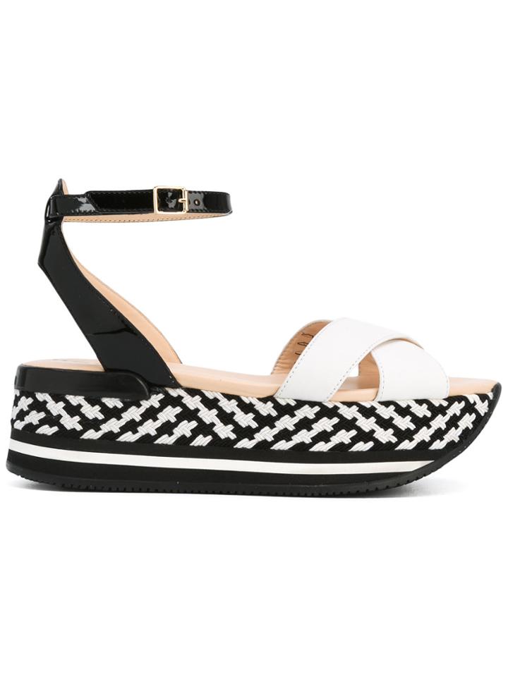 Hogan Wedge Sandals - Black