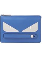 Fendi Bag Bugs-appliqué Clutch - Blue