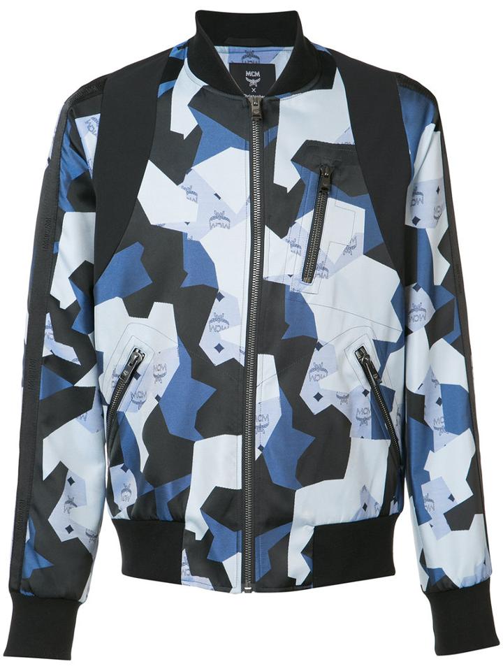 Christopher Raeburn - Geometric Bomber Jacket - Men - Acetate - M, Blue, Acetate