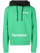 Off-white Contrast Logo Hoodie - Green