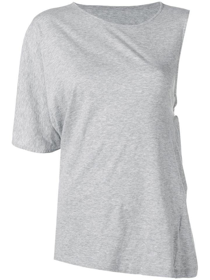 Mm6 Maison Margiela Asymmetric T-shirt - Grey