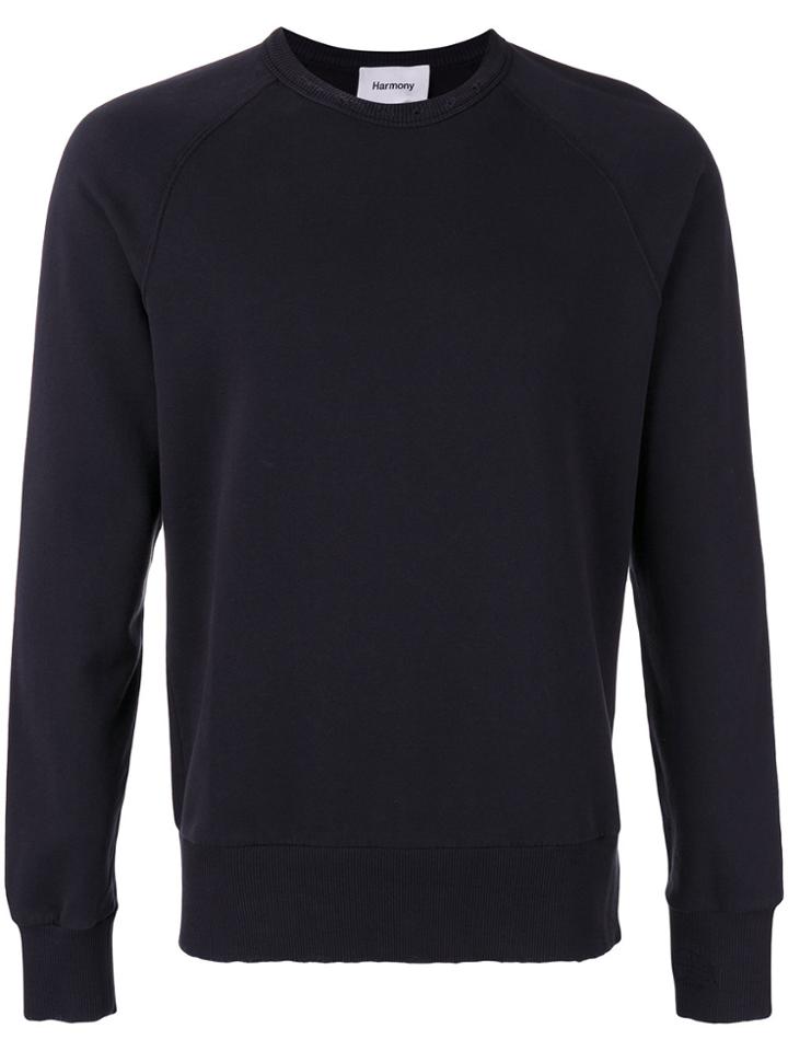 Harmony Paris Distressed Collar Sweatshirt - Blue
