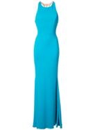 Marchesa Notte Embellished Back Gown - Blue