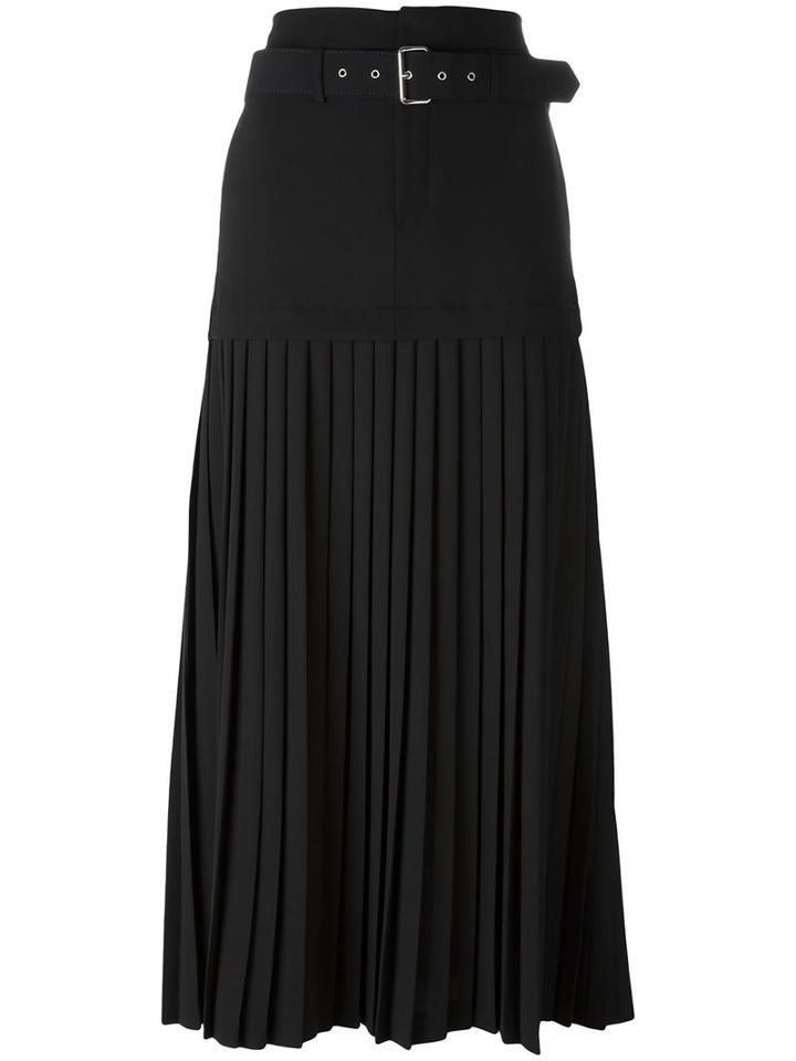 Diesel Black Gold Belted Accordion Pleat Skirt, Women's, Size: 40, Polyester/spandex/elastane/virgin Wool/rayon
