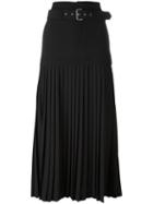 Diesel Black Gold Belted Accordion Pleat Skirt, Women's, Size: 40, Polyester/spandex/elastane/virgin Wool/rayon