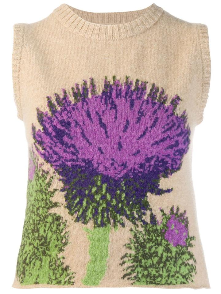 Pringle Of Scotland Floral Knit Tank Top - Neutrals