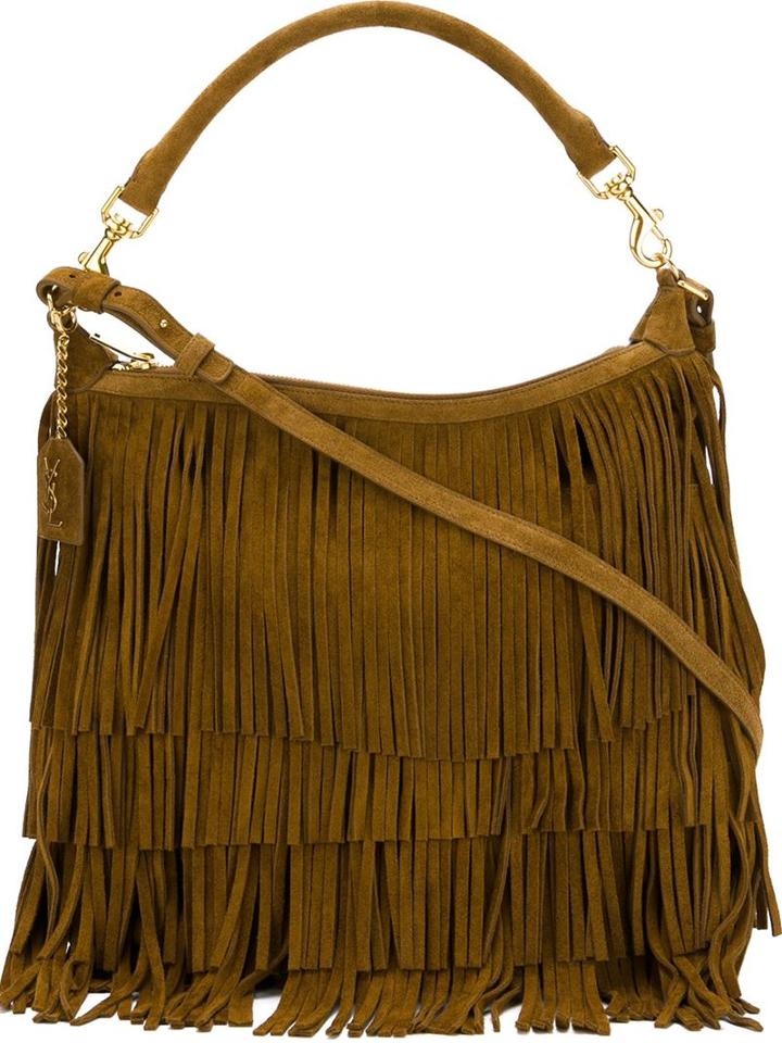 Saint Laurent Fringed 'emmanuelle' Tote, Women's, Brown