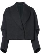 Josie Natori Shawl Collar Cropped Jacket - Black