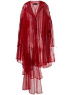 Barbara Bologna Striped Sheer Oversized Coat - Red