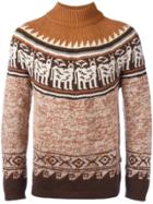 Jean Paul Gaultier Vintage Geometric Intarsia Jumper - Brown