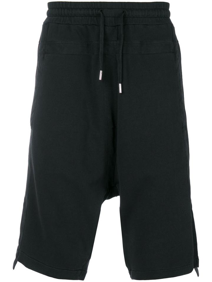 Overcome Drop Crotch Track Shorts - Black
