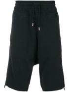 Overcome Drop Crotch Track Shorts - Black