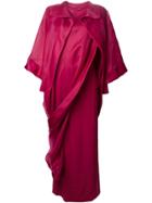 Givenchy Vintage Ruffled Asymmetric Chiffon Gown - Pink & Purple
