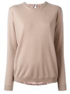 No21 Lace Detail Jumper, Women's, Size: 44, Nude/neutrals, Silk/acetate/virgin Wool