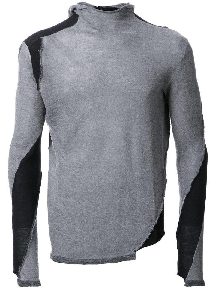 Masnada Patched Jumper, Men's, Size: Large, Grey, Merino
