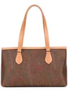 Etro Printed Shopper Tote - Brown