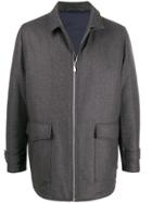 Eleventy Zipped Single Breasted Jacket - Grey