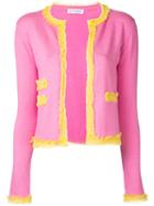 Altuzarra - Fringe Trim Cardigan - Women - Silk/spandex/elastane/cashmere - Xs, Pink/purple, Silk/spandex/elastane/cashmere