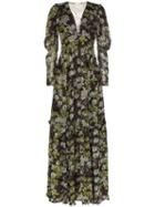 Bytimo Floral Print Long Sleeves Tiered Maxi Dress - Multicolour