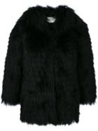 Yves Salomon - Collarless Jacket - Women - Polyamide/polyester/spandex/elastane/racoon Fur - 38, Black, Polyamide/polyester/spandex/elastane/racoon Fur