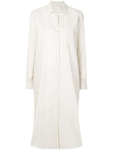 Les Coyotes De Paris Alexandra Fine Stripe Shirt Dress - Nude &