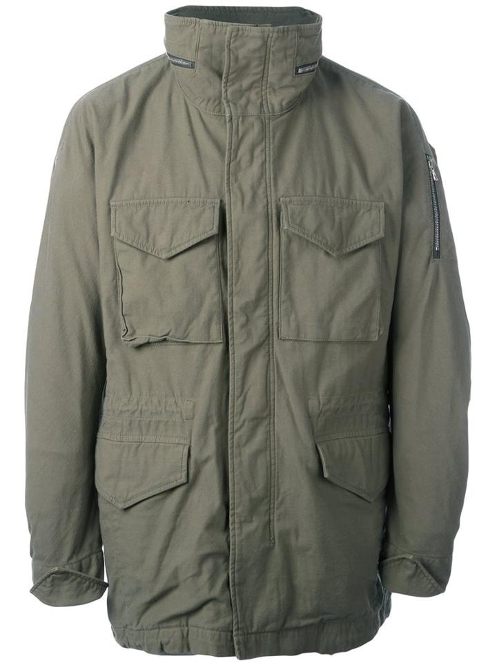 Attachment Patch Pocket Jacket, Men's, Size: 4, Green, Cotton/nylon