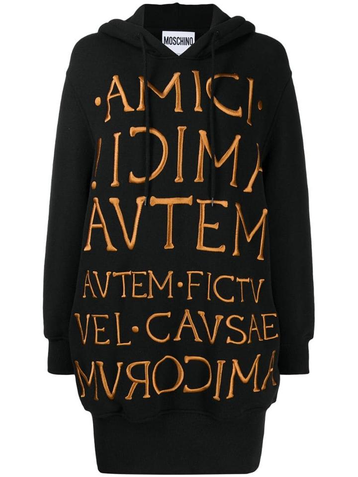 Moschino Embroidered Logo Sweat Dress - Black
