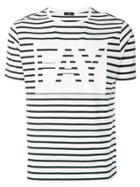 Fay Striped Logo Print T-shirt - White