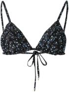 Peony Grasslands Triangle Bikini Top - Black