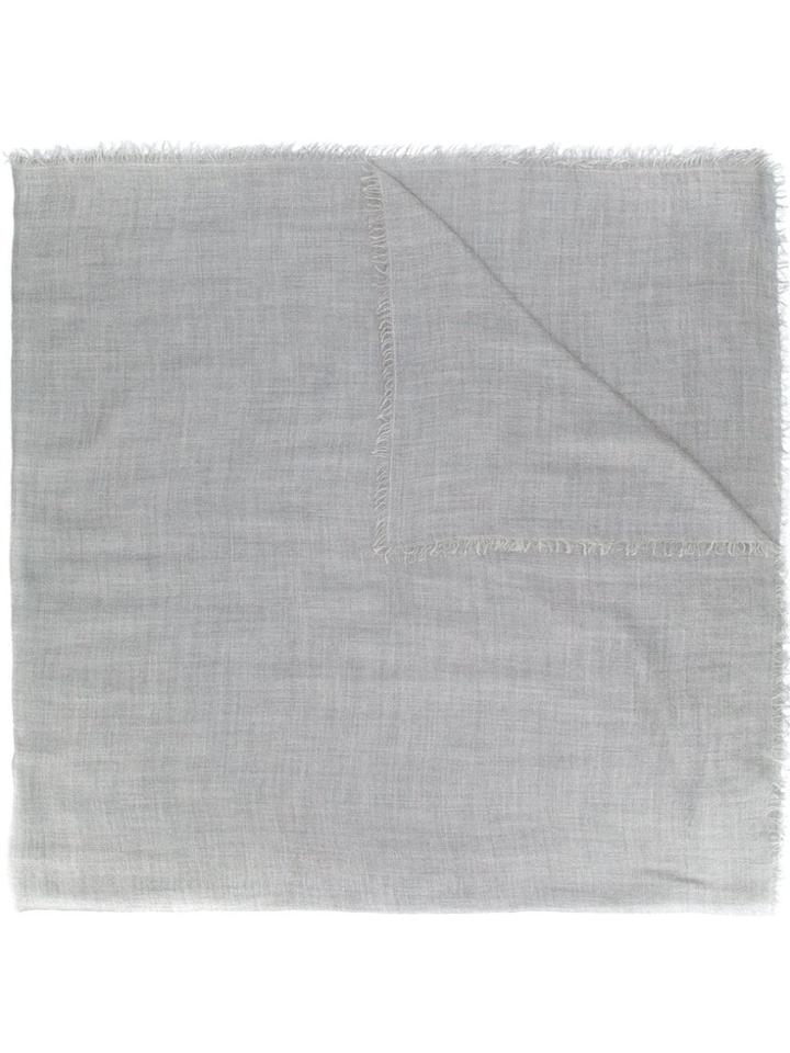 Faliero Sarti Frayed-hem Oversized Scarf - Grey