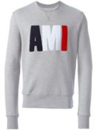 Ami Alexandre Mattiussi - Terrycloth Ami Logo Sweatshirt - Men - Cotton - Xxs, Grey, Cotton