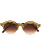 Matsuda Gradient-tinted Round Sunglasses - Brown