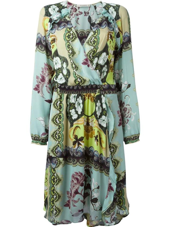 Etro Printed Wrap Dress, Women's, Size: 46, Silk