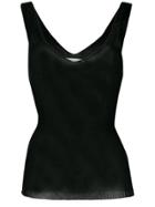 Isabel Benenato Fitted Knit Tank Top - Black