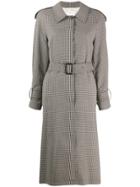 Sandro Paris Checked Trench Coat - Brown