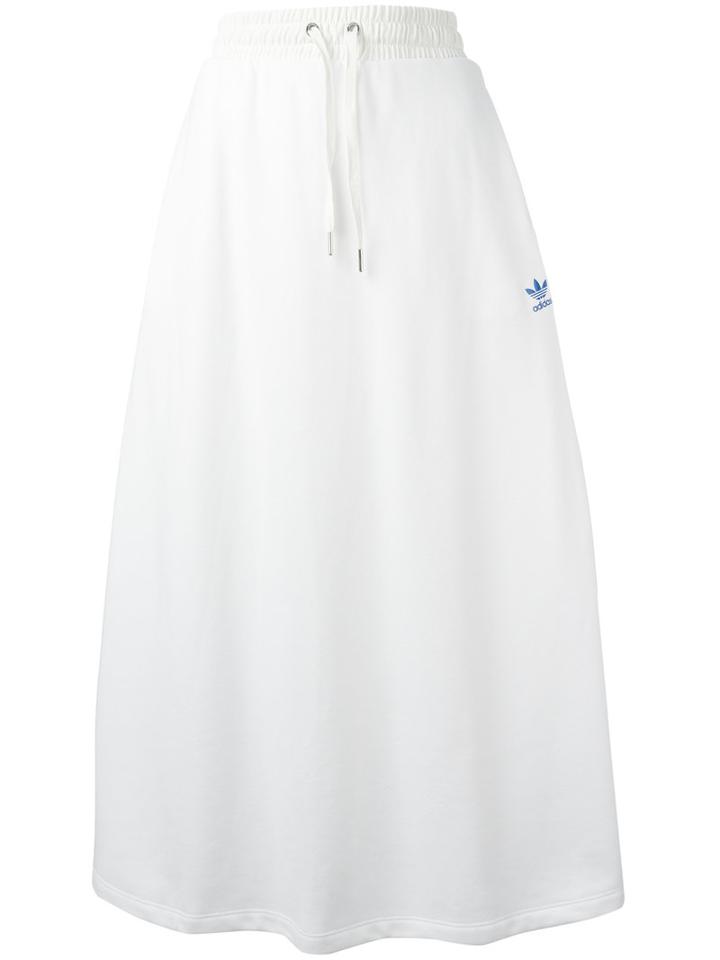 Adidas Originals A-line Skirt, Women's, Size: 42, White, Polyester/cotton