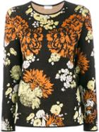 Dries Van Noten Negotiate Floral Intarsia Top, Women's, Size: Large, Black, Cotton