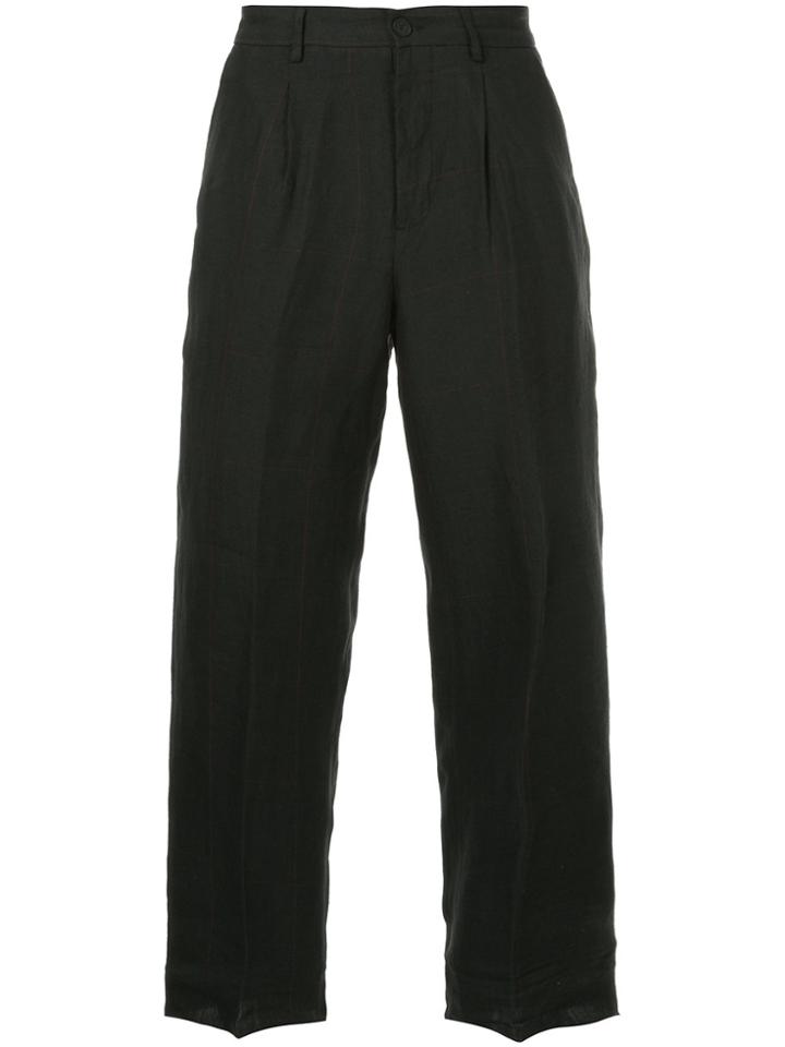 Bergfabel Checked Tailored Trousers - Black