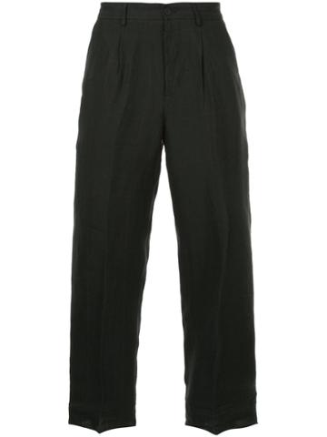 Bergfabel Checked Tailored Trousers - Black